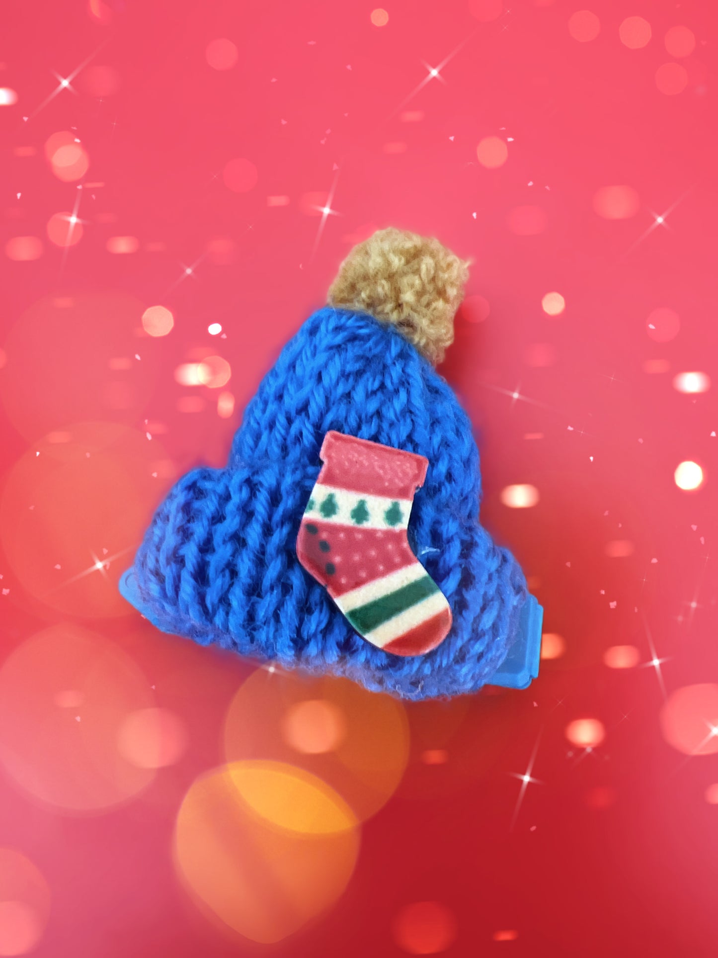 Hundespange „Pudelmütze“ - blau (4.5 cm)