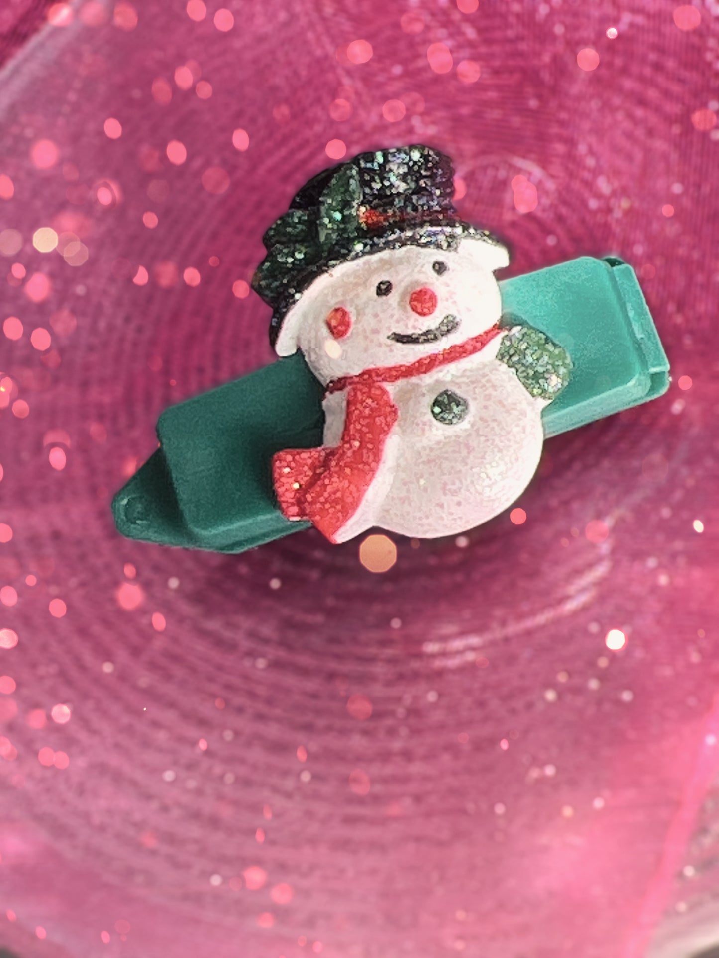 Hundespange „Schneemann“ Glitzer (3.5 cm)