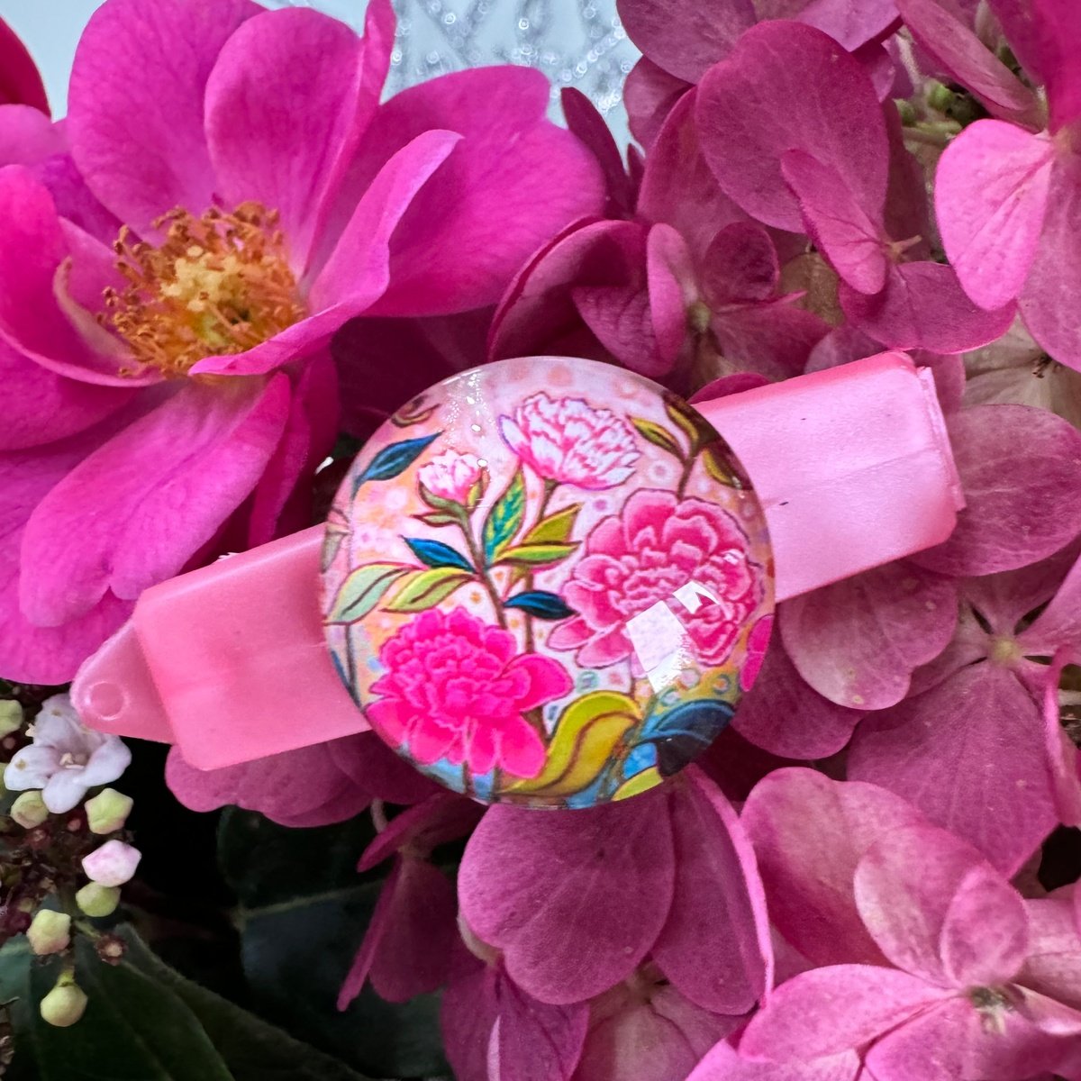 Hundespange Cabochon „Blumen“ Nr.4 (4.5 cm)