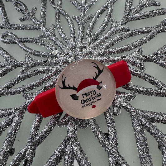 Hundespange Cabochon „MerryXmas“ (4.5 cm)