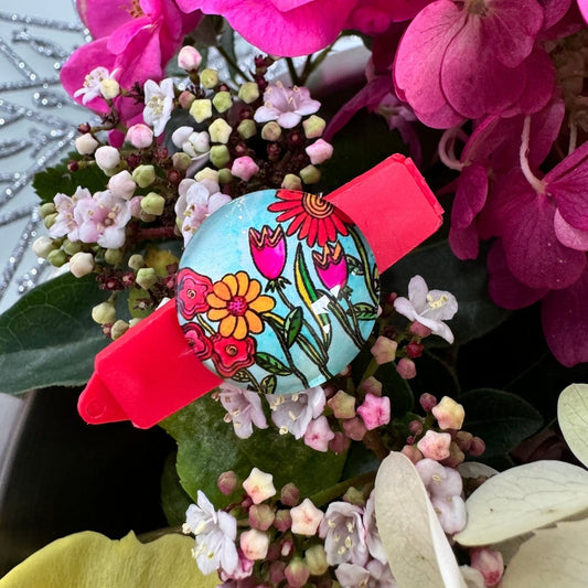 Hundespange Cabochon „Blumen“ Nr.3 (4.5 cm)