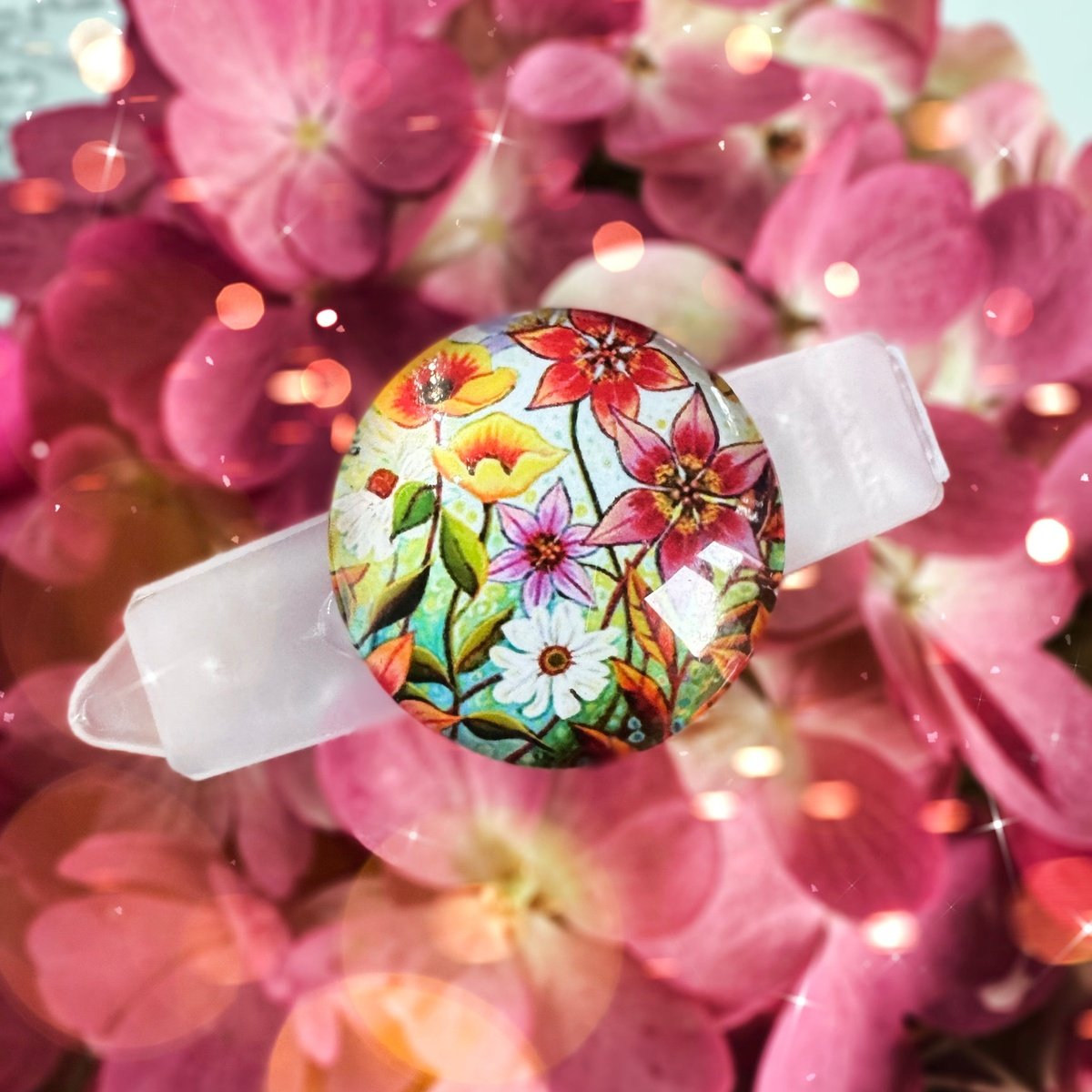 Hundespange Cabochon „Blumen“ Nr.9 (4.5 cm)