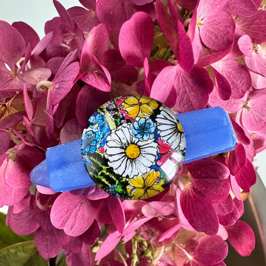 Hundespange Cabochon „Blumen“ Nr.1 (4.5 cm)