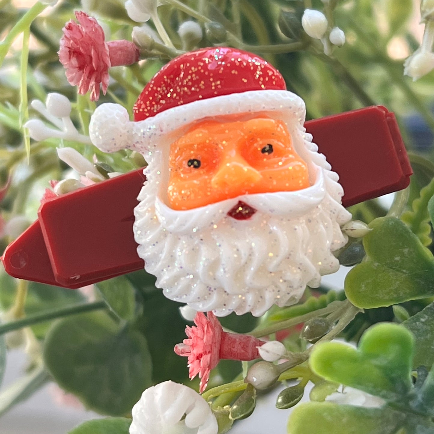 Hundespange „Weihnachtsmann“ - Glitzer (4.5 cm)