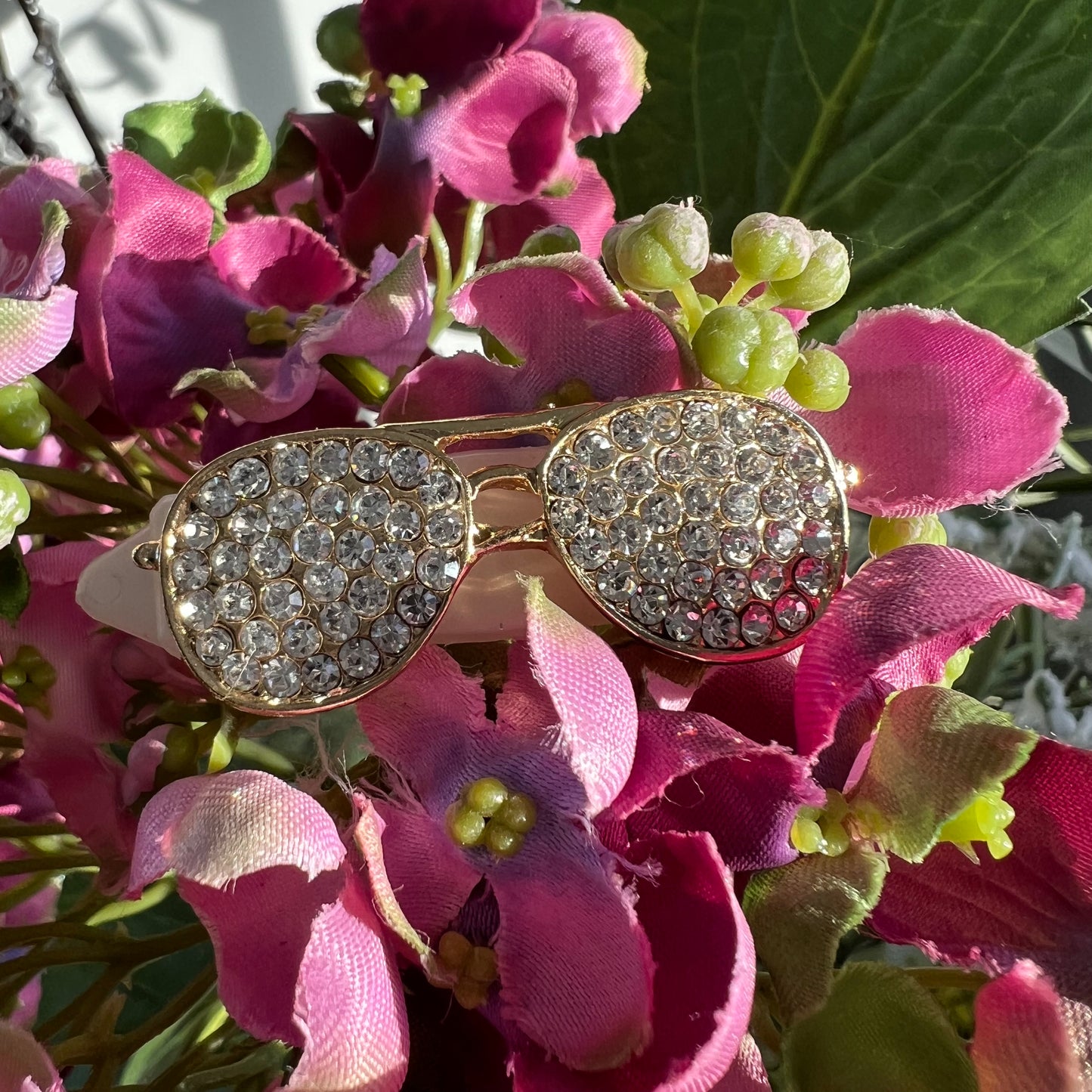 Hundespange „Glitzer-Brille“ (4.5 cm)